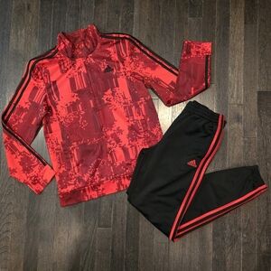 adidas Kids Red and Black Matching Set